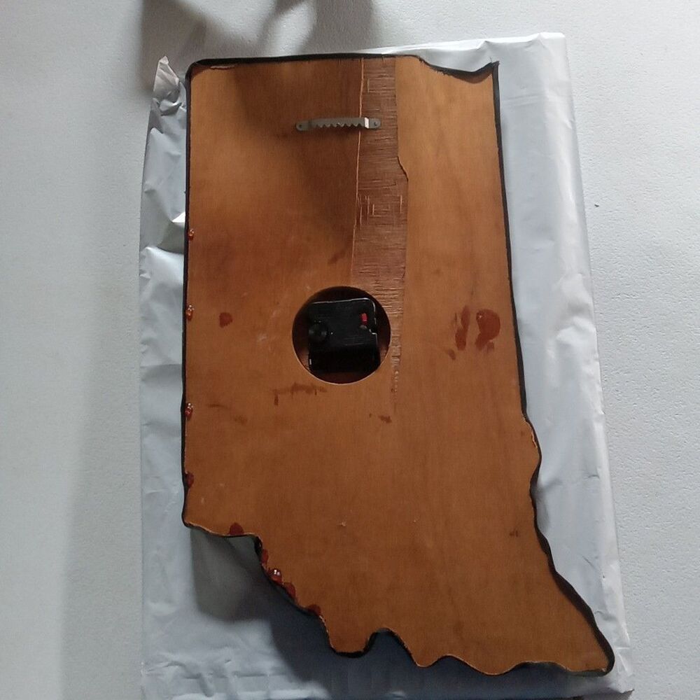 Handmade Indiana Clock With Counties In Indiana On It Clock 20 Inches Long - Picture 3 of 4